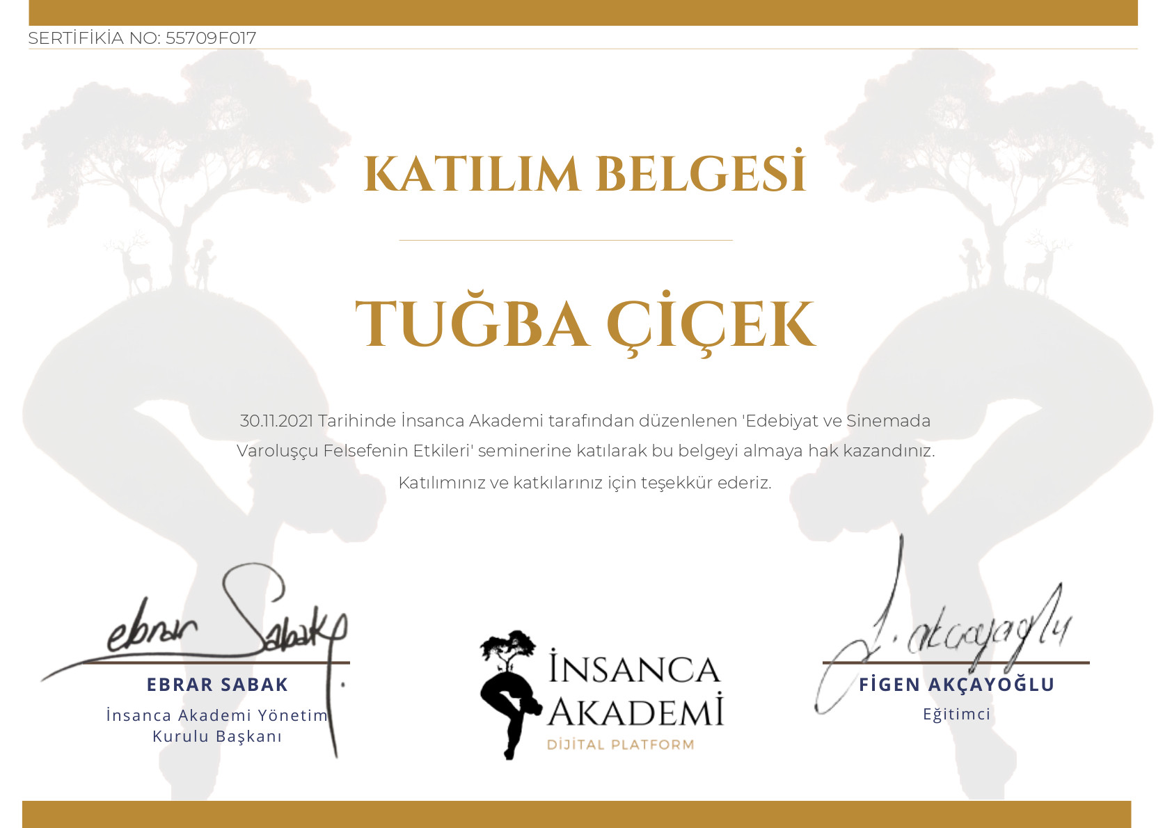 #55709F017 TUĞBA ÇİÇEK - Edebiyat ve Sinemada Varoluşçu Felsefe